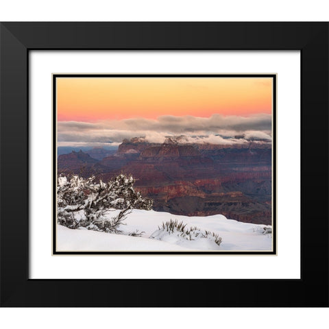 USA-Arizona-Grand Canyon-Winter sunrise on canyon Black Modern Wood Framed Art Print with Double Matting by Jaynes Gallery