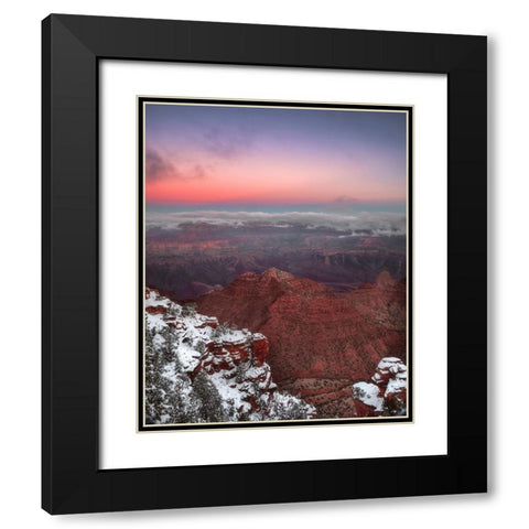 USA-Arizona-Grand Canyon-Winter sunrise on canyon Black Modern Wood Framed Art Print with Double Matting by Jaynes Gallery