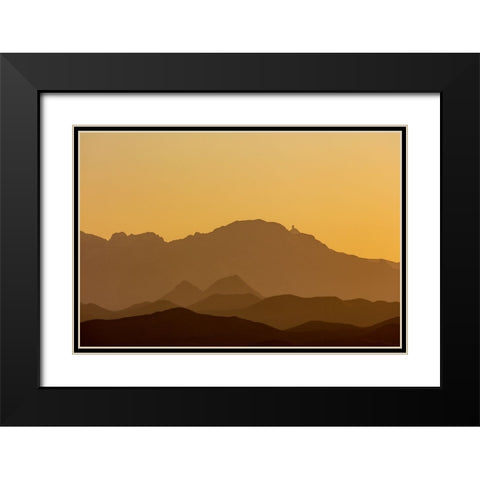 Quinlan Mountains with Kitt Peak National Observatory near Tucson-Arizona-USA Black Modern Wood Framed Art Print with Double Matting by Haney, Chuck