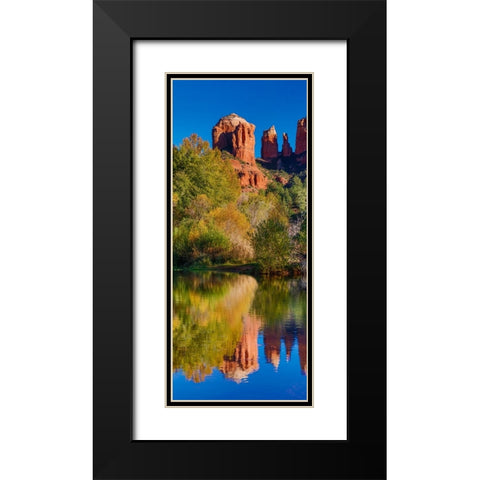 USA- Arizona- Red Rock State Park with Oak Creek and Cathedral Rock Black Modern Wood Framed Art Print with Double Matting by Gulin, Darrell