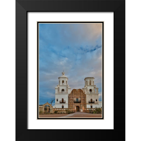 USA- Arizona- Tucson. Mission San Xavier del Bac Black Modern Wood Framed Art Print with Double Matting by Gulin, Darrell