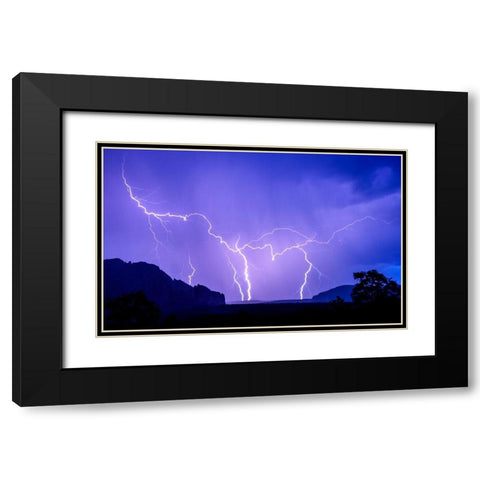 stormy-lightning Black Modern Wood Framed Art Print with Double Matting by Theodore, George