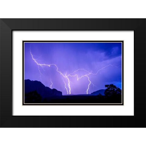 stormy-lightning Black Modern Wood Framed Art Print with Double Matting by Theodore, George