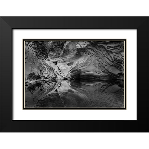 Abstract black and white reflection in North Canyon-Grand Canyon National Park-Arizona-USA Black Modern Wood Framed Art Print with Double Matting by Garber, Howie