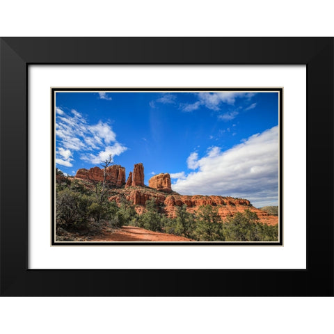 Sedona- Arizona. Cathedral Rock trailhead Black Modern Wood Framed Art Print with Double Matting by Sienda, Jolly
