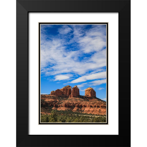 Sedona- Arizona- USA. Cathedral Rock- red rock formations Black Modern Wood Framed Art Print with Double Matting by Sienda, Jolly