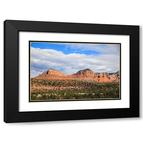 Sedona- Arizona- USA. Cathedral Rock- red rock formations Black Modern Wood Framed Art Print with Double Matting by Sienda, Jolly