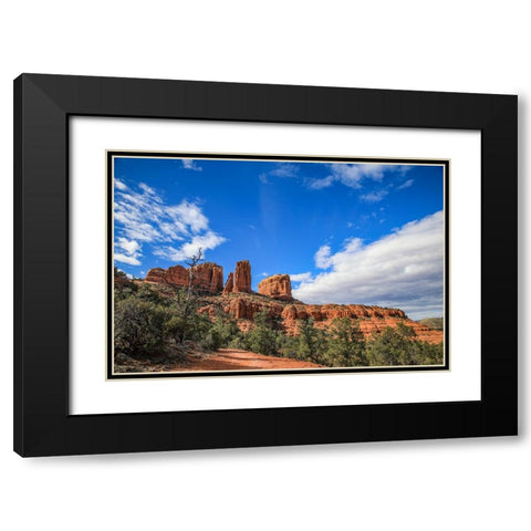 Sedona- Arizona. Cathedral Rock trailhead Black Modern Wood Framed Art Print with Double Matting by Sienda, Jolly