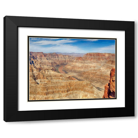 Arizona Grand Canyon West-view with the Colorado River Black Modern Wood Framed Art Print with Double Matting by Wild, Jamie and Judy