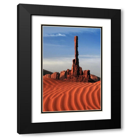 Totem pole-sand ripples-Monument Valley-Arizona-USA Black Modern Wood Framed Art Print with Double Matting by Hersen, Michel