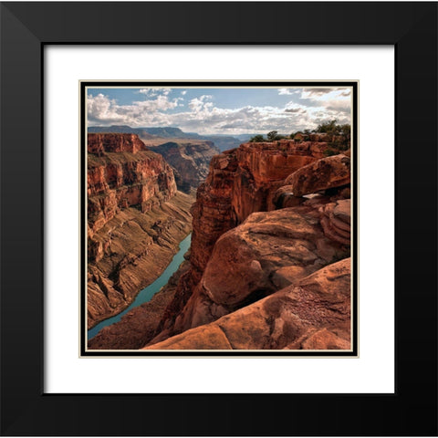 Colorado River meanders through the chasm it carved-at Toroweap-grand canyon-Arizona Black Modern Wood Framed Art Print with Double Matting by SMO