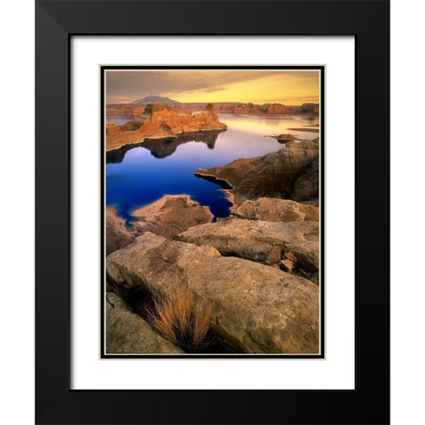 Sunset over Lake Powell in northern Arizona Black Modern Wood Framed Art Print with Double Matting by SMO