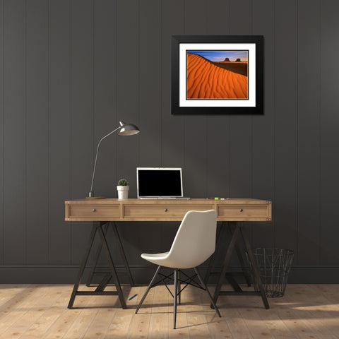 Lukashenka desert sand dunes in northern Arizona Black Modern Wood Framed Art Print with Double Matting by SMO