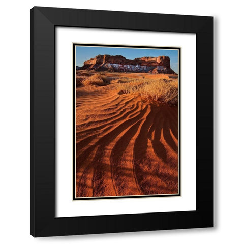 Lukashenka desert sand dunes in northern Arizona Black Modern Wood Framed Art Print with Double Matting by SMO