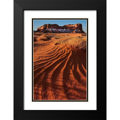 Lukashenka desert sand dunes in northern Arizona Black Modern Wood Framed Art Print with Double Matting by SMO