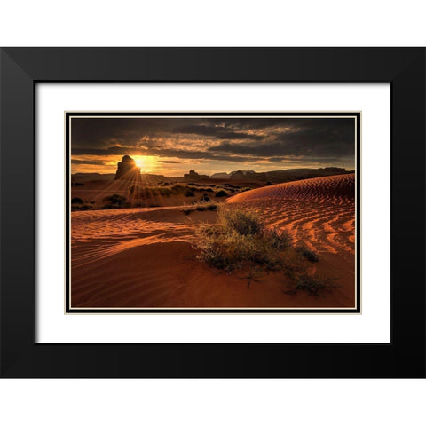 Lukashenka desert sand dunes in northern Arizona Black Modern Wood Framed Art Print with Double Matting by SMO