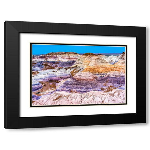 Blue Mesa Trail-Painted Desert-Petrified Forest National Park-Arizona Black Modern Wood Framed Art Print with Double Matting by Perry, William