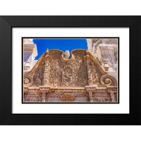 Front- San Xavier del Bac Mission- Tucson- Arizona Black Modern Wood Framed Art Print with Double Matting by Perry, William