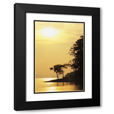 Arkansas Sunset on Lake Ouachita, Ouachita NF Black Modern Wood Framed Art Print with Double Matting by Flaherty, Dennis