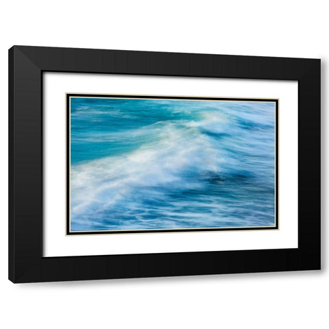 California-La Jolla-Wave abstract Black Modern Wood Framed Art Print with Double Matting by Collins, Ann