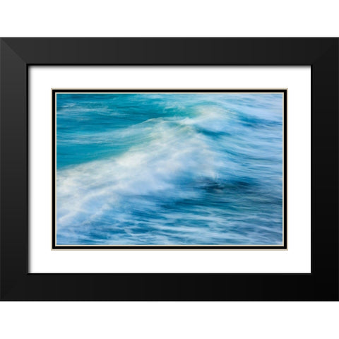 California-La Jolla-Wave abstract Black Modern Wood Framed Art Print with Double Matting by Collins, Ann