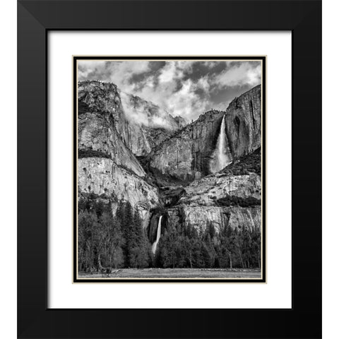 California-Yosemite National Park-Upper and Lower Yosemite Falls at sunrise Black Modern Wood Framed Art Print with Double Matting by Collins, Ann