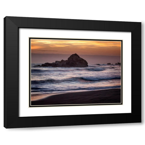 USA-California-Big Sur Dusk at Pfeiffer Beach Black Modern Wood Framed Art Print with Double Matting by Collins, Ann