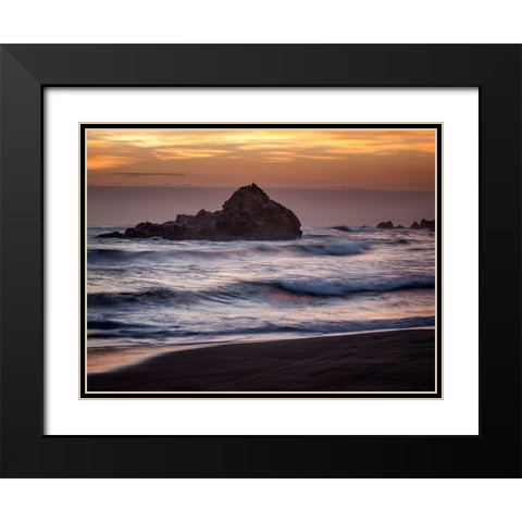 USA-California-Big Sur Dusk at Pfeiffer Beach Black Modern Wood Framed Art Print with Double Matting by Collins, Ann
