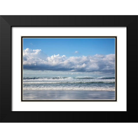 USA-California-La Jolla Waves at La Jolla Shores Beach Black Modern Wood Framed Art Print with Double Matting by Collins, Ann