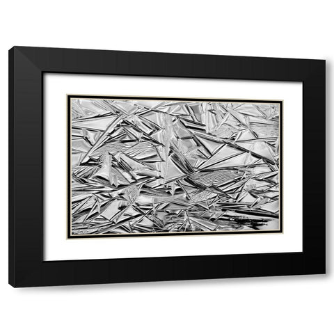 USA-California-Yosemite National Park Winter ice patterns on the Merced River Black Modern Wood Framed Art Print with Double Matting by Collins, Ann