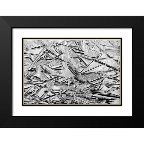 USA-California-Yosemite National Park Winter ice patterns on the Merced River Black Modern Wood Framed Art Print with Double Matting by Collins, Ann