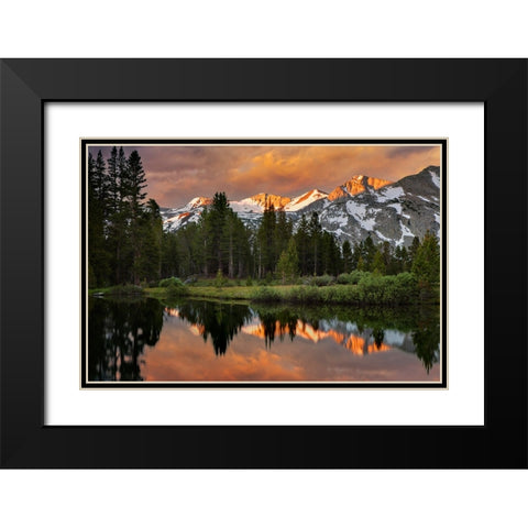 Alpine tarn-Tuolumne Meadows sunrise-Yosemite National Park-California Black Modern Wood Framed Art Print with Double Matting by Jones, Adam