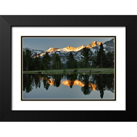 Alpine tarn-Tuolumne Meadows sunrise-Yosemite National Park-California Black Modern Wood Framed Art Print with Double Matting by Jones, Adam