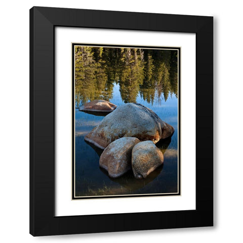 Rocks in Tuolumne River-Tuolumne Meadows-Yosemite National Park-California Black Modern Wood Framed Art Print with Double Matting by Jones, Adam