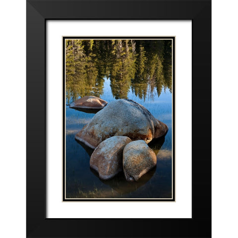 Rocks in Tuolumne River-Tuolumne Meadows-Yosemite National Park-California Black Modern Wood Framed Art Print with Double Matting by Jones, Adam