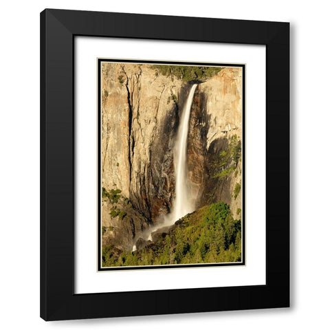 Bridalveil Fall-Yosemite National Park-California Black Modern Wood Framed Art Print with Double Matting by Jones, Adam