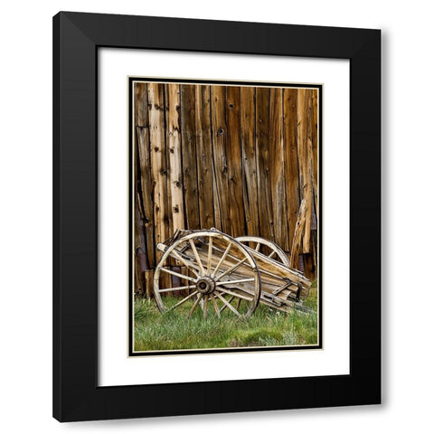 Abandoned wooden wagon-Bodie State Historic Park-California Black Modern Wood Framed Art Print with Double Matting by Jones, Adam