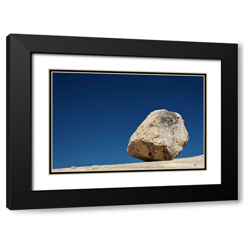 Large granite boulder on ridge-Olmsted Point-Yosemite National Park-California Black Modern Wood Framed Art Print with Double Matting by Jones, Adam