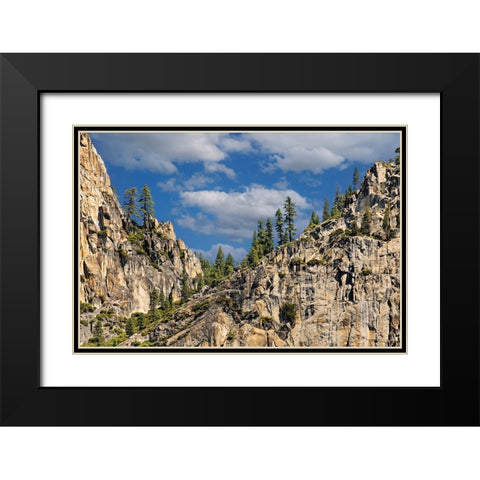 Granite valley walls-Yosemite National Park-California Black Modern Wood Framed Art Print with Double Matting by Jones, Adam
