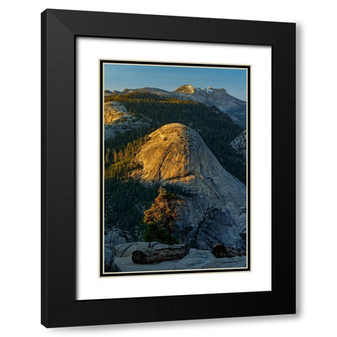 View of North Dome from Glacier Point at sunset-Yosemite National Park-California Black Modern Wood Framed Art Print with Double Matting by Jones, Adam