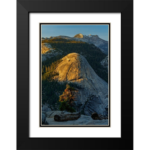 View of North Dome from Glacier Point at sunset-Yosemite National Park-California Black Modern Wood Framed Art Print with Double Matting by Jones, Adam