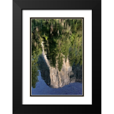 El Capitan reflected on Merced River-Yosemite National Park-California Black Modern Wood Framed Art Print with Double Matting by Jones, Adam