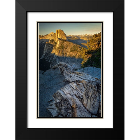View of Half Dome from Glacier Point at sunset-Yosemite National Park-California Black Modern Wood Framed Art Print with Double Matting by Jones, Adam