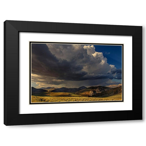 Storm clouds rolling in at sunset-White Mountains-Inyo National Forest-California Black Modern Wood Framed Art Print with Double Matting by Jones, Adam