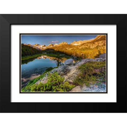 Alpine tarn-Tuolumne Meadows sunrise-Yosemite National Park-California Black Modern Wood Framed Art Print with Double Matting by Jones, Adam