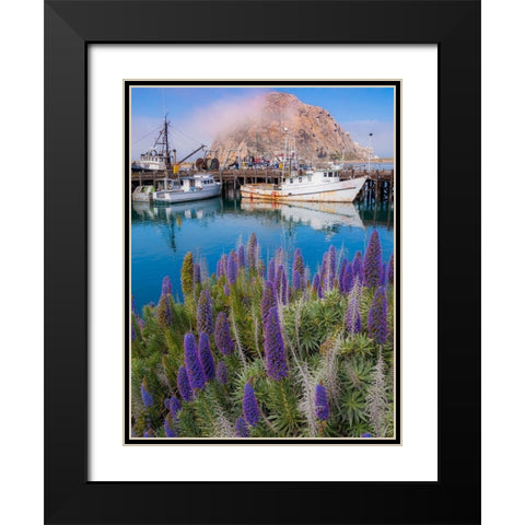 Boat Docks on Morro Bay-California-USA Black Modern Wood Framed Art Print with Double Matting by Miller, Anna