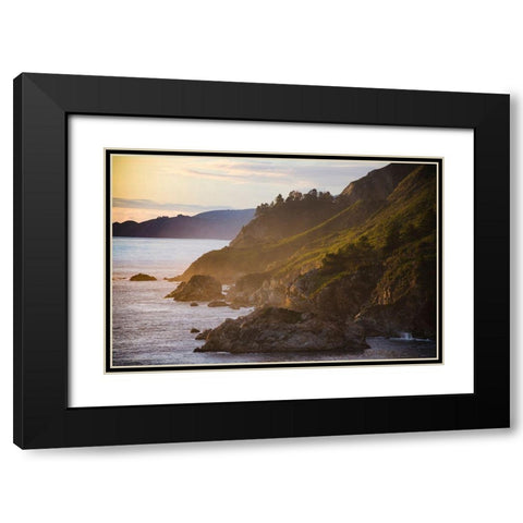 Coastal Cliffs at Sunset-Julia Pfeiffer Burns State Park-Big Sur-California-USA Black Modern Wood Framed Art Print with Double Matting by Miller, Anna
