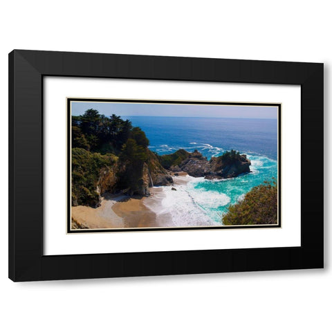 McWay Falls-Julia Pfeiffer Burns State Park-Big Sur-California-USA Black Modern Wood Framed Art Print with Double Matting by Miller, Anna
