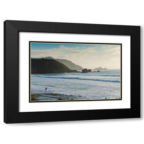 Rockaway Beach-Pacifica-California-USA Black Modern Wood Framed Art Print with Double Matting by Miller, Anna