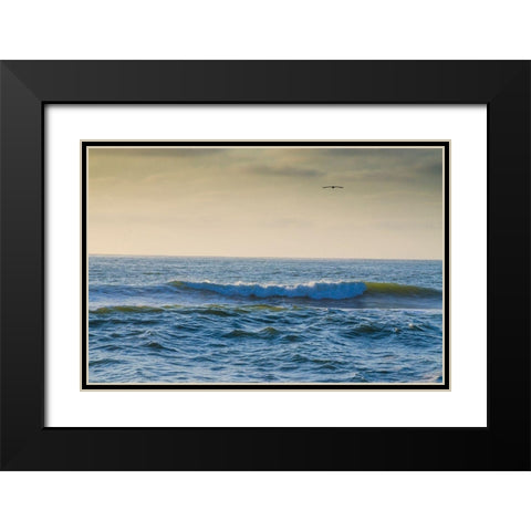 Large Waves on Rockaway Beach-Pacifica-California-USA Black Modern Wood Framed Art Print with Double Matting by Miller, Anna